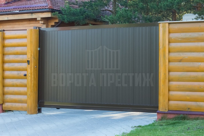 Стальные откатные ворота с сэндвич панелями ОТ-435 - фото 2