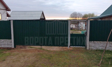 распашные ворота на дачу